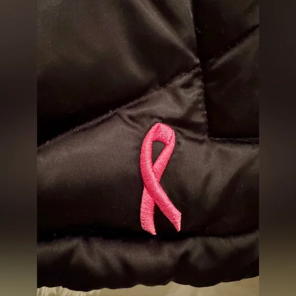 The North Face Women's Black and Pink Quilted Vest for Breast Cancer - Picture 6 of 7